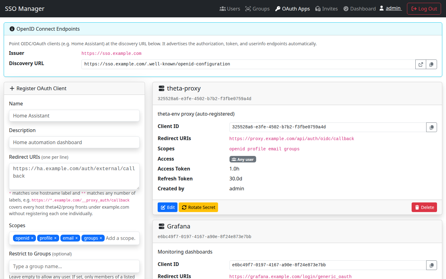 OAuth clients